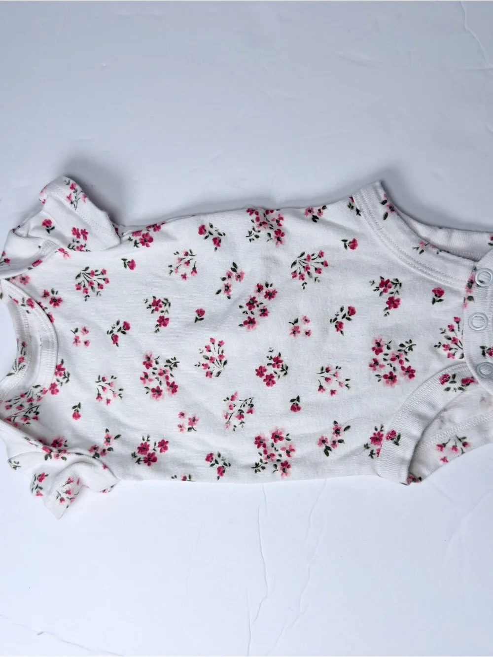 Carter's 3-Pack Floral Baby Bodysuits in White and Pink